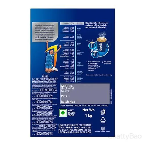 Horlicks Nutrition Drink - Classic Malt Carton 1 Kg view 2