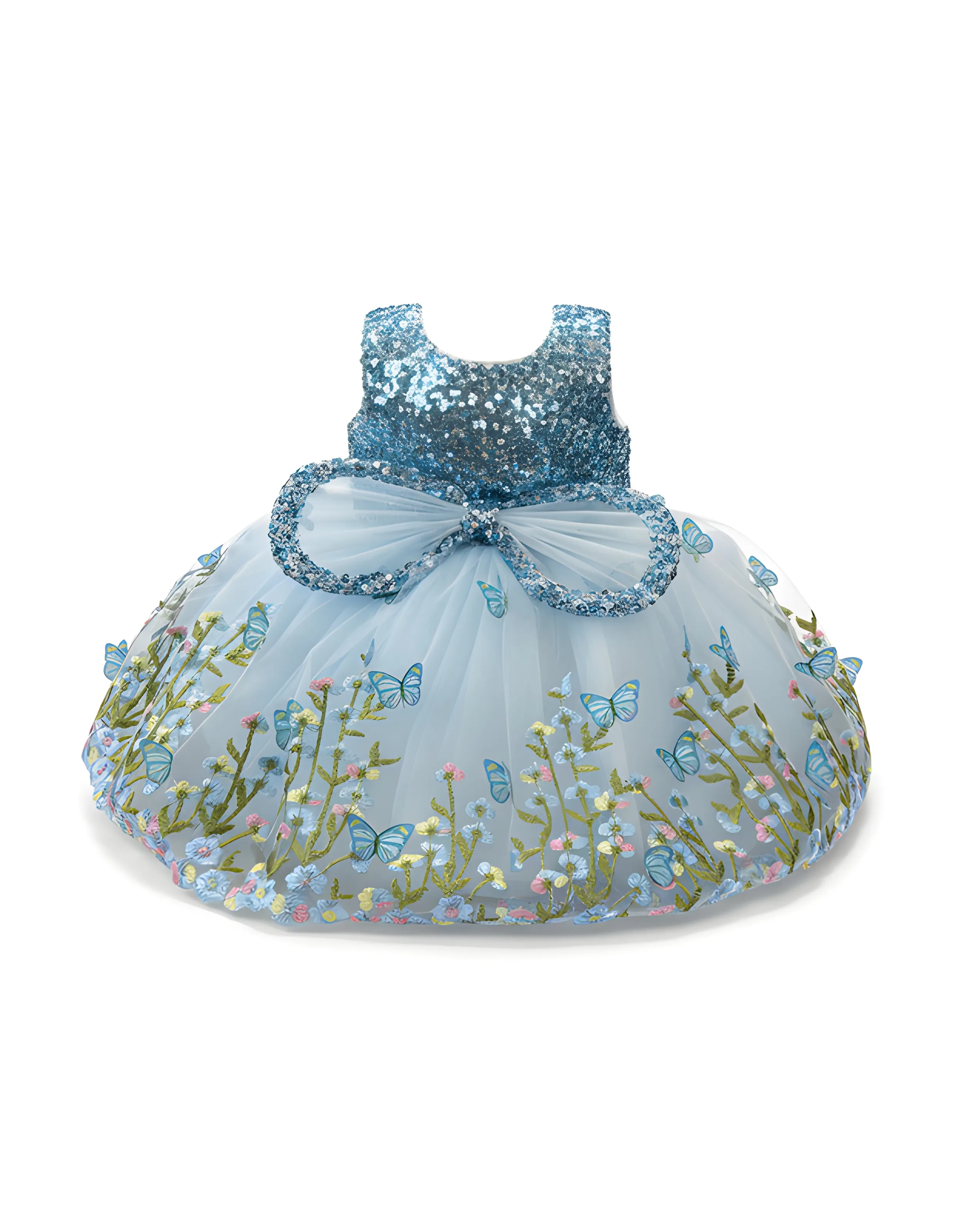 Sequin Floral Girls Dress view 2