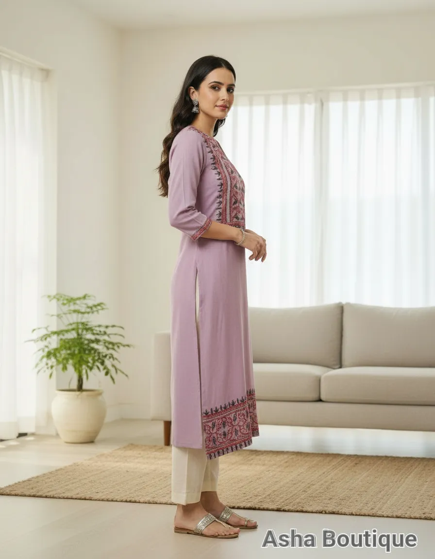 Asha Boutique Embroidered Kurta view 3