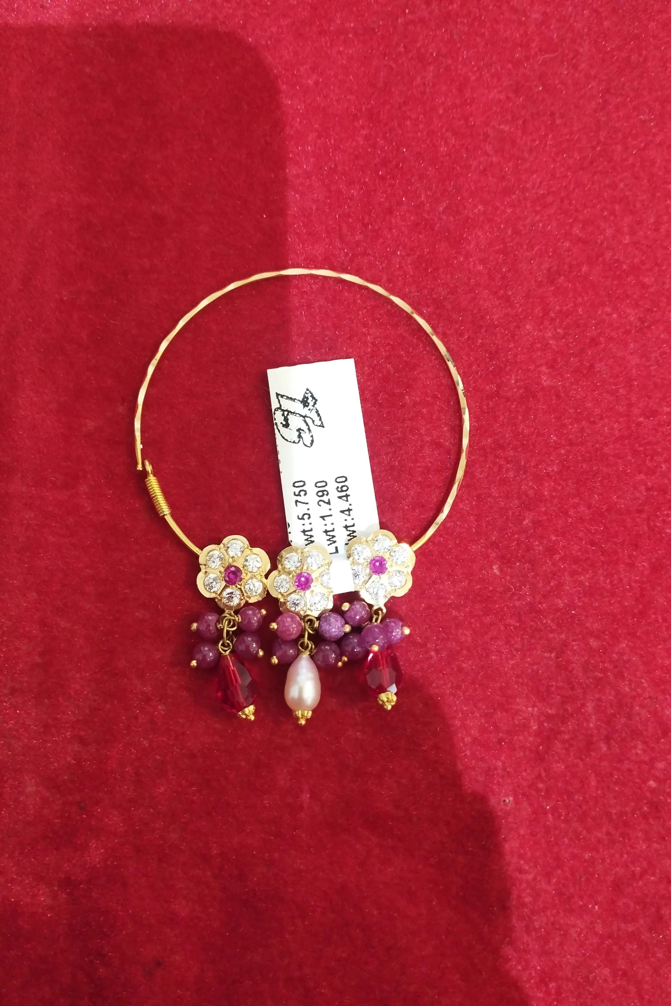 Gemstone Nose Ring view 2