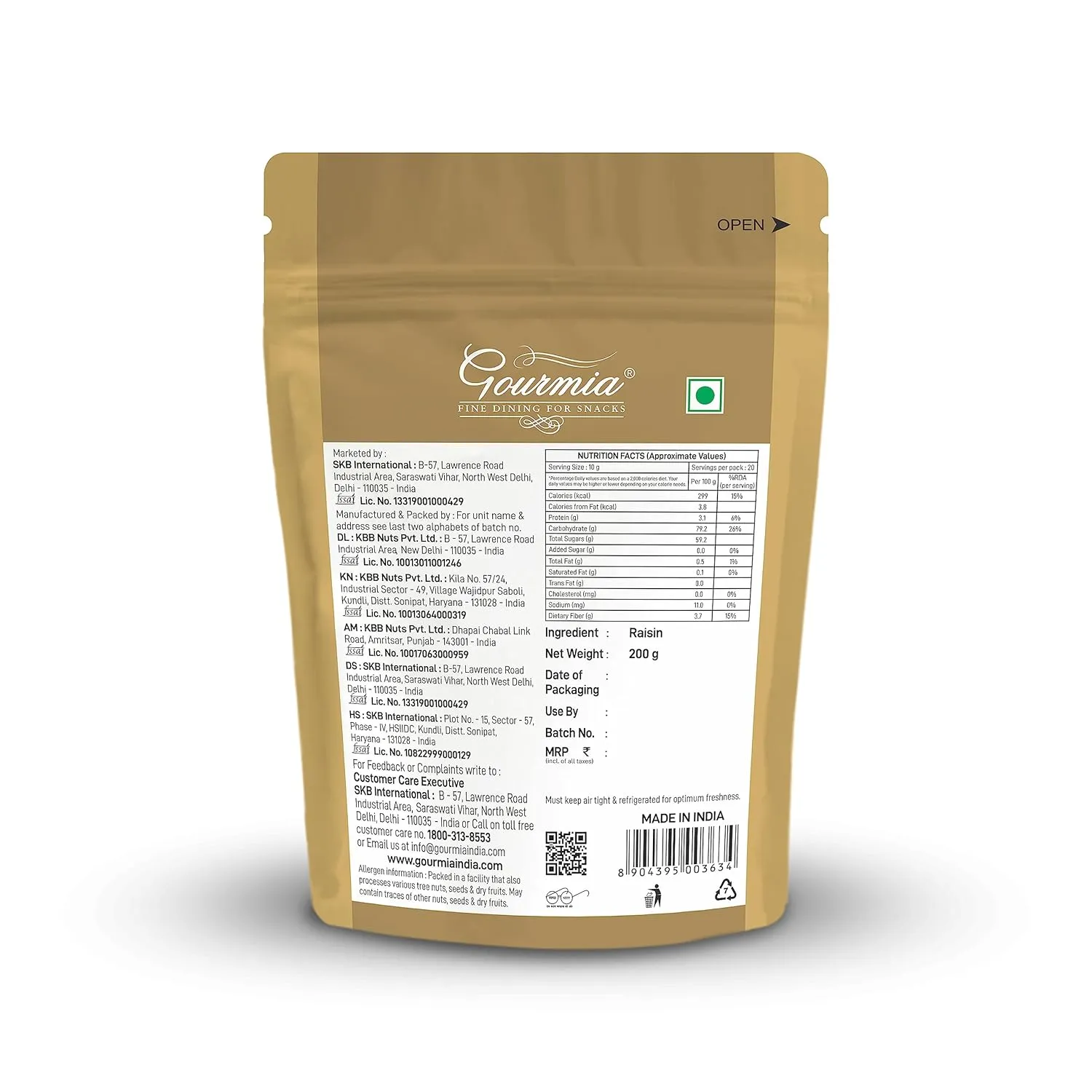 Gourmia Black Raisins 200 g view 2