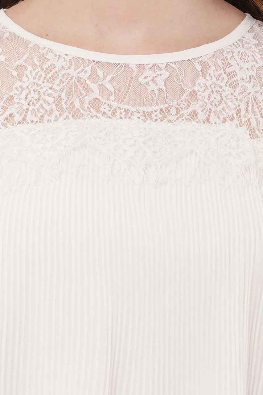 Lace Detail Pleated Top view 3