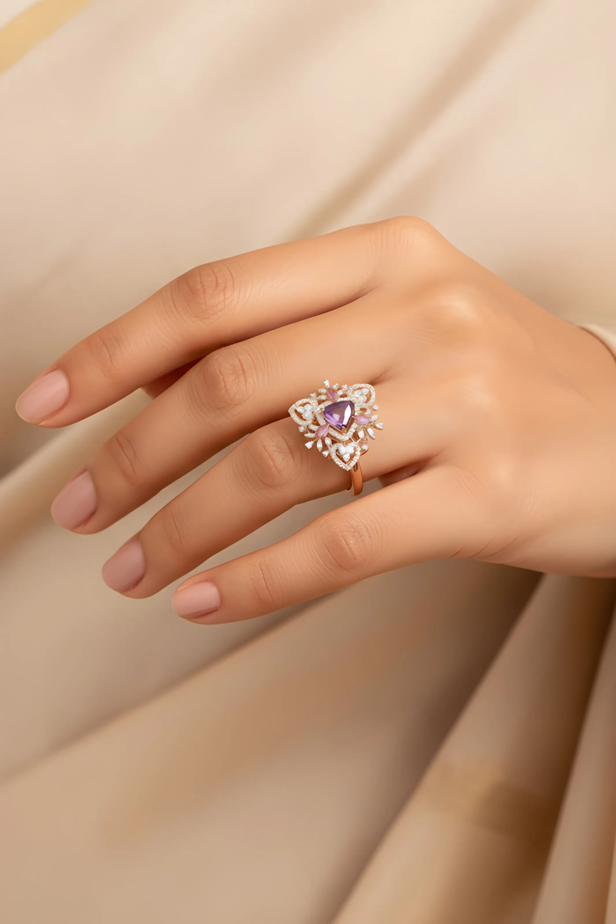 Gold Ruby Ring Red Stone view 2
