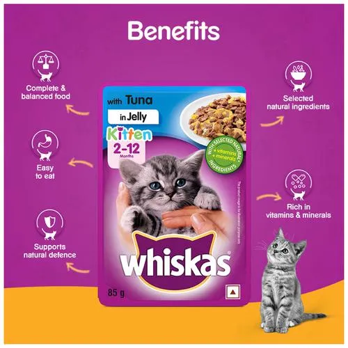Whiskas Wet Cat Food Kitten - Tuna in Jelly 85 g view 6