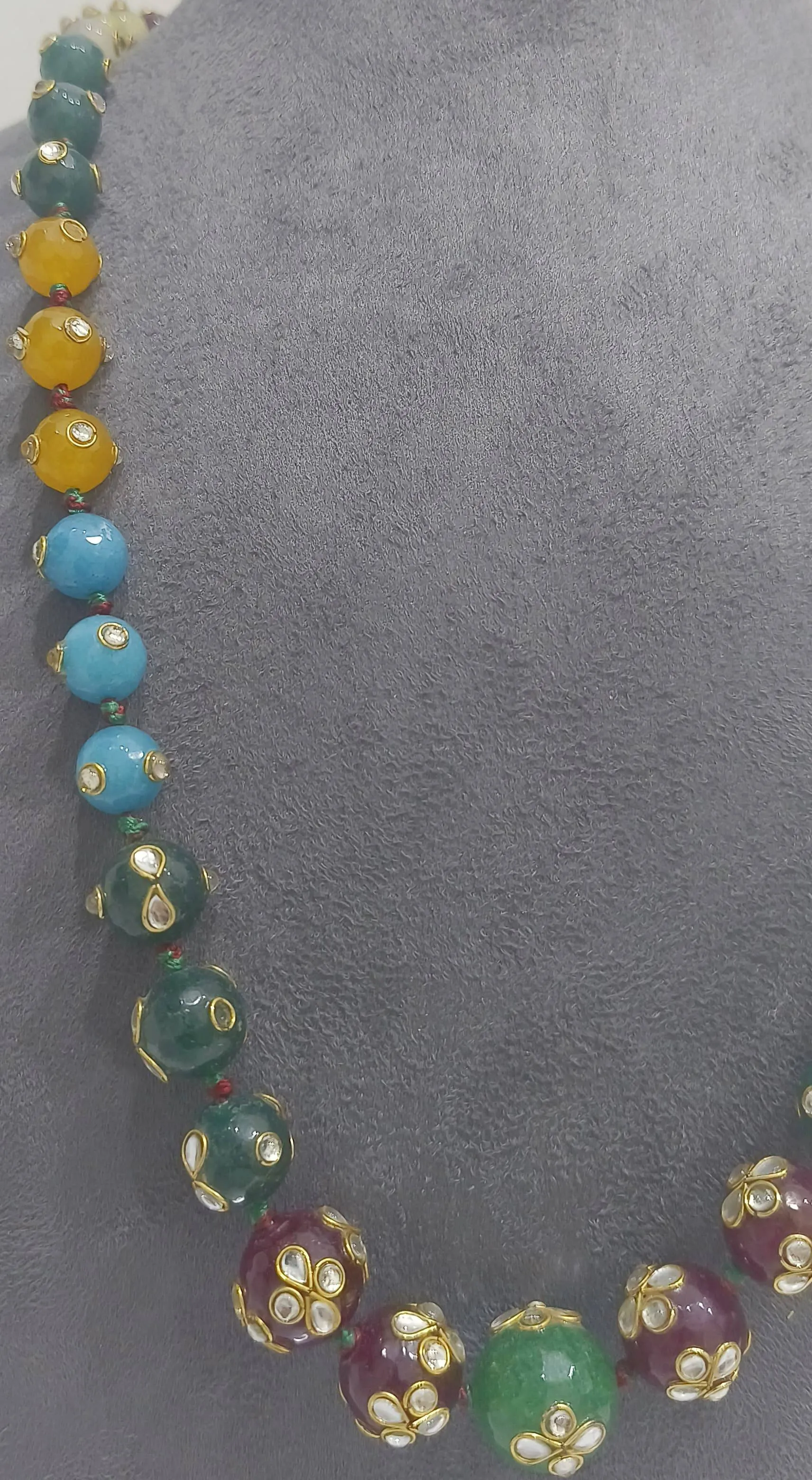Multicolored Beaded Necklace (AVMM-09) view 2