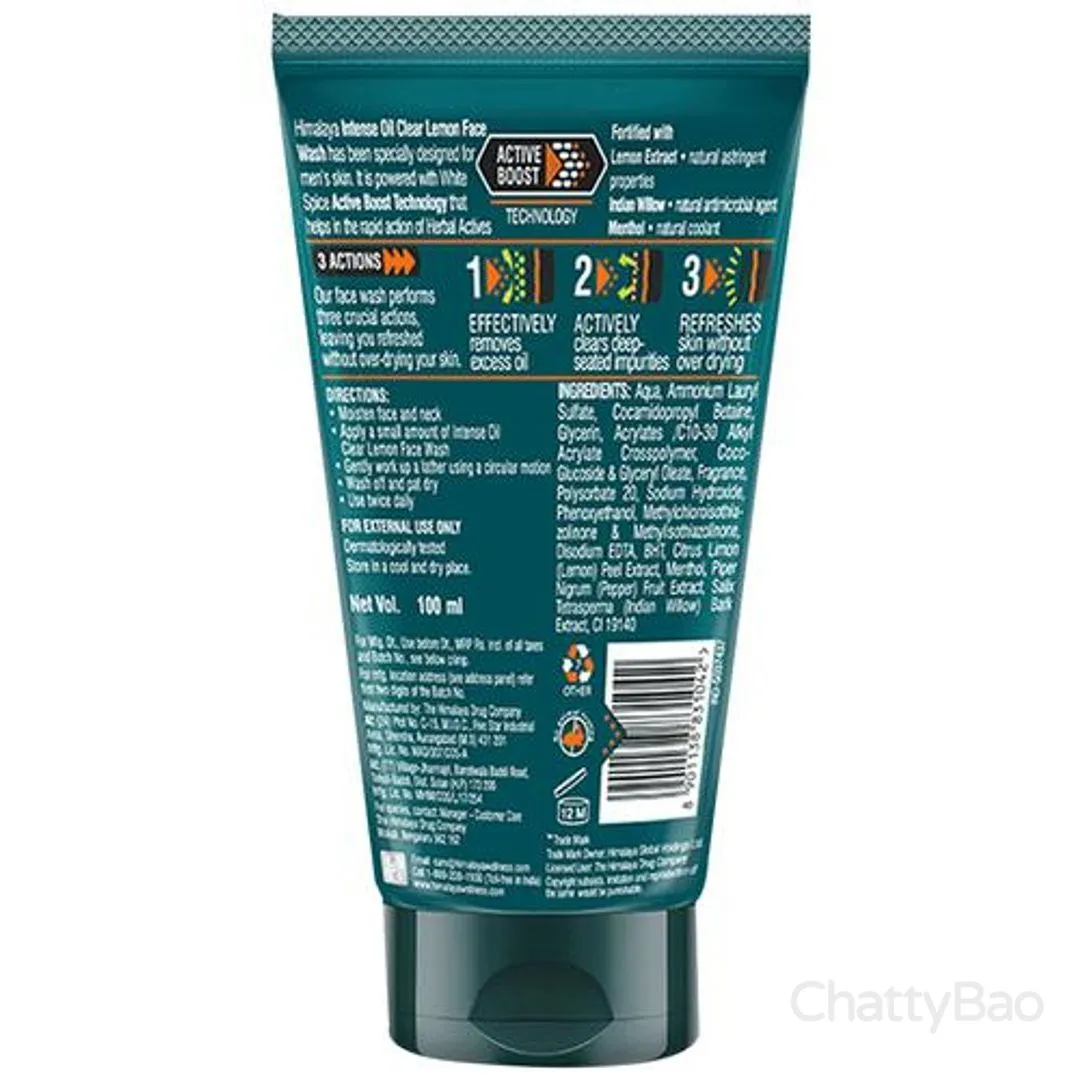 Himalaya Men Intense Oil Clear Lemon Face Wash 100 ml view 2