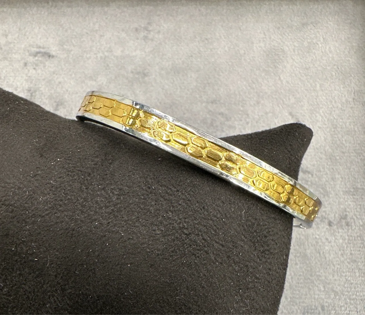 Golden-Silver Openable Oval Shape Kada view 3