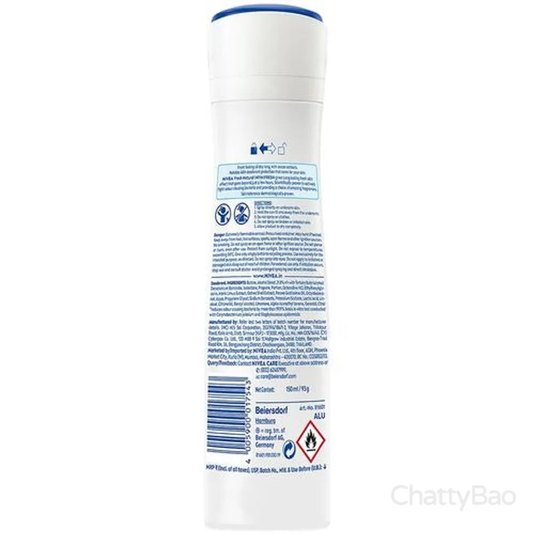 NIVEA Fresh Natural Women Deodorant - Long Lasting 150 ml view 2