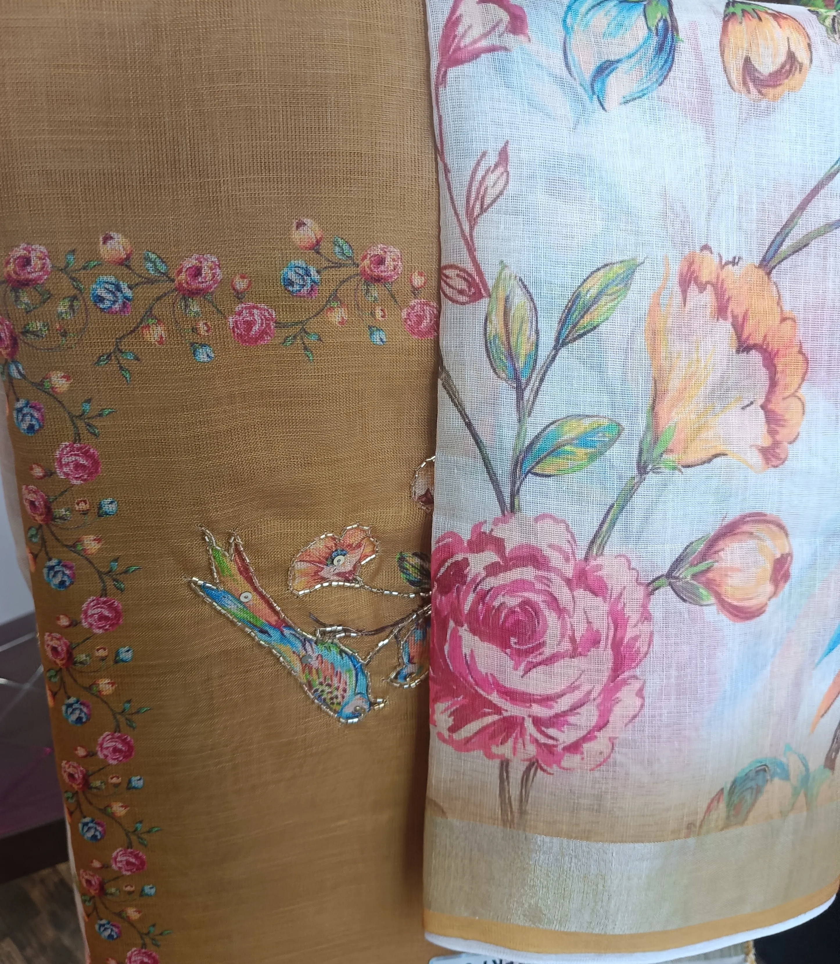 Floral Embroidered Scarf by Asha Boutique view 3