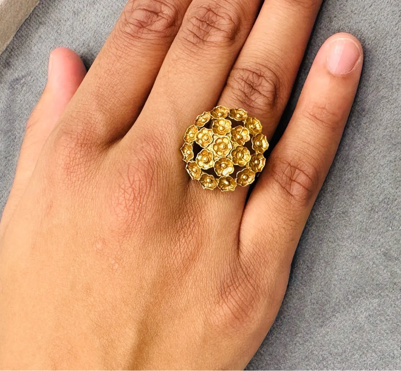 Golden Floral Bouquet Ring