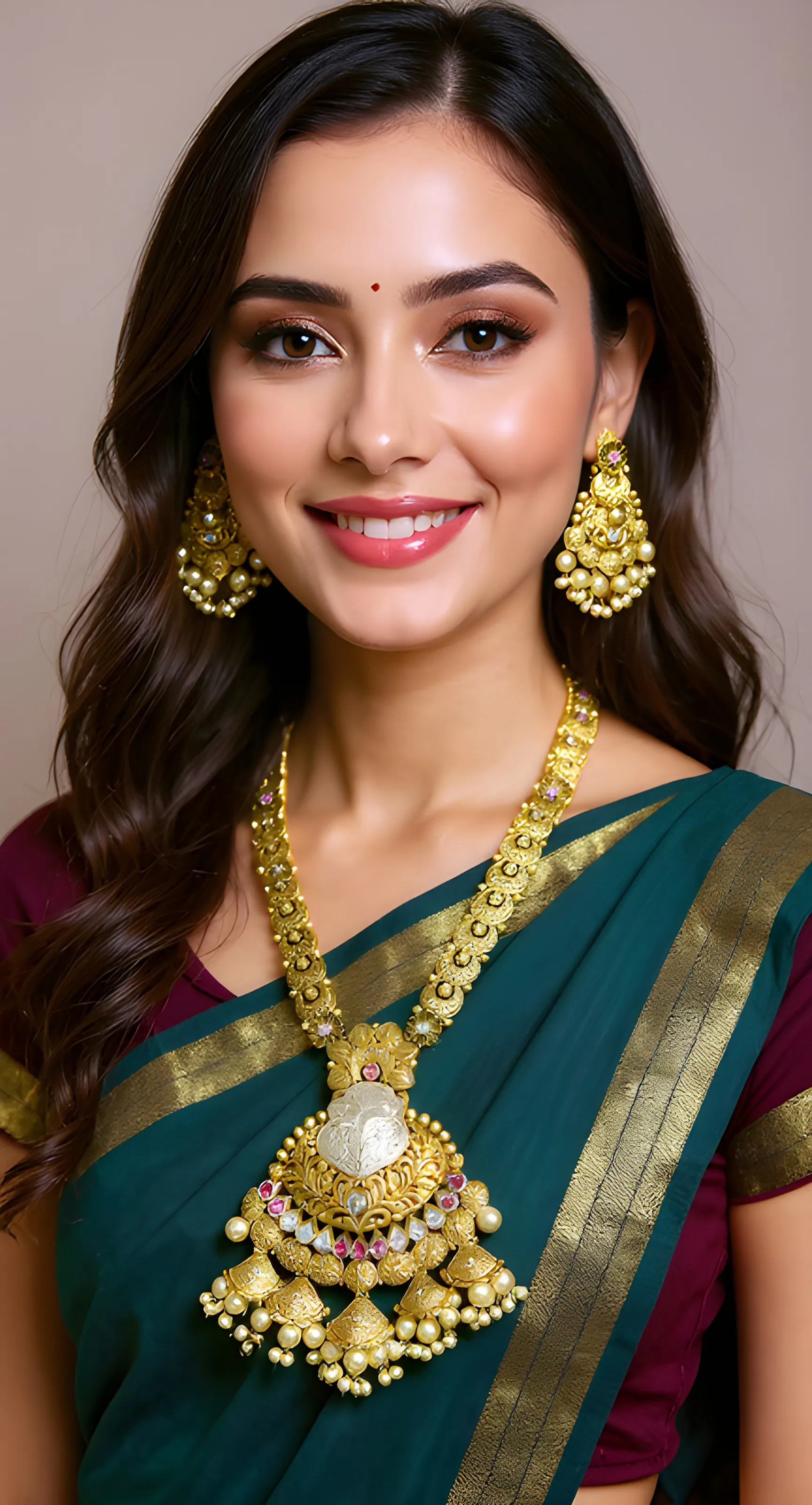 Traditional Gold Necklace Set view 3