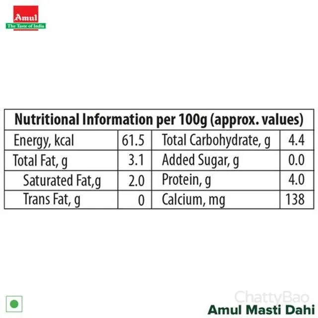 Amul Masti Dahi (Curd) Cup 200 g view 3