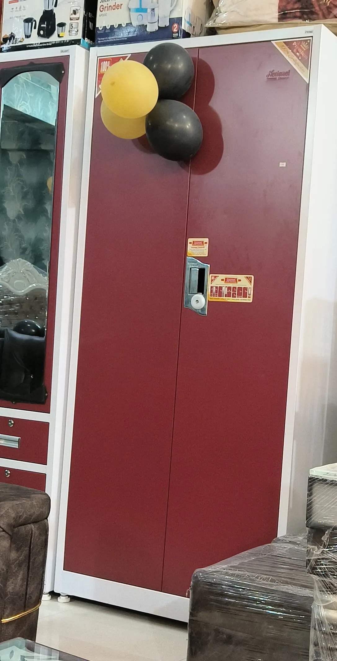 National Almirah Maroon Wardrobe view 2