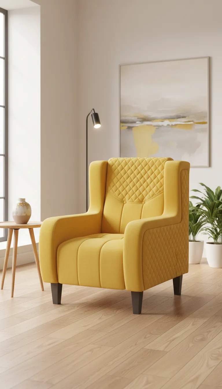 Wing Fabric Chair view 3
