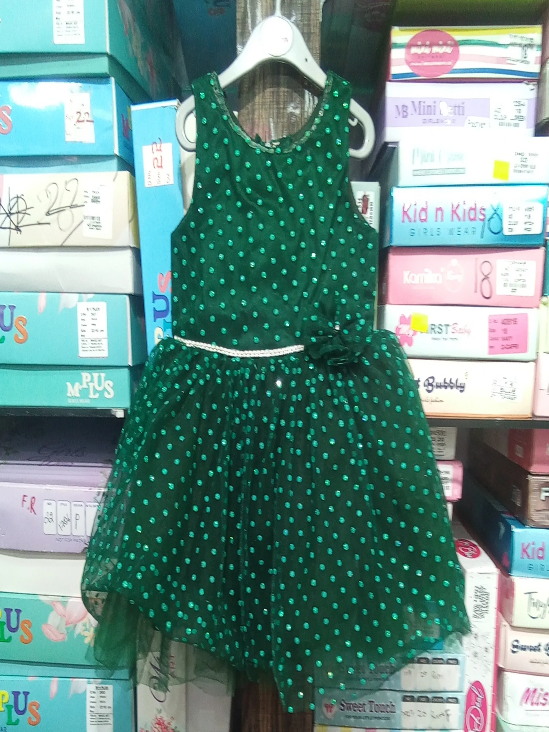 Green Polka Dot Dress view 3