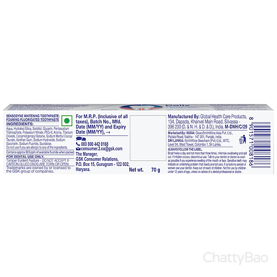 Sensodyne Toothpaste - Whitening 70 g view 2