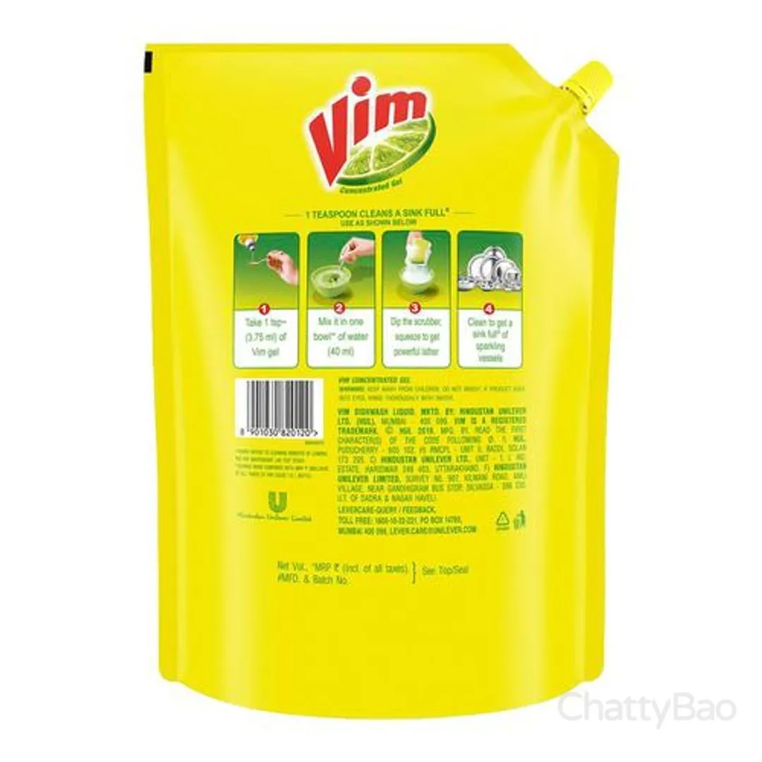 Vim Dishwash Liquid Refill - Lemon 2 L view 2