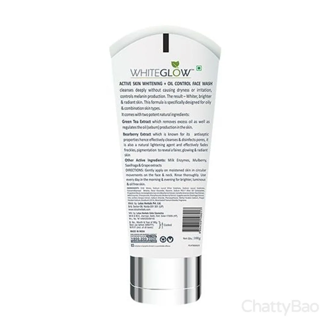 Lotus Herbals Whiteglow Active Skin Whitening + Oil Control Facewash 100 g view 2