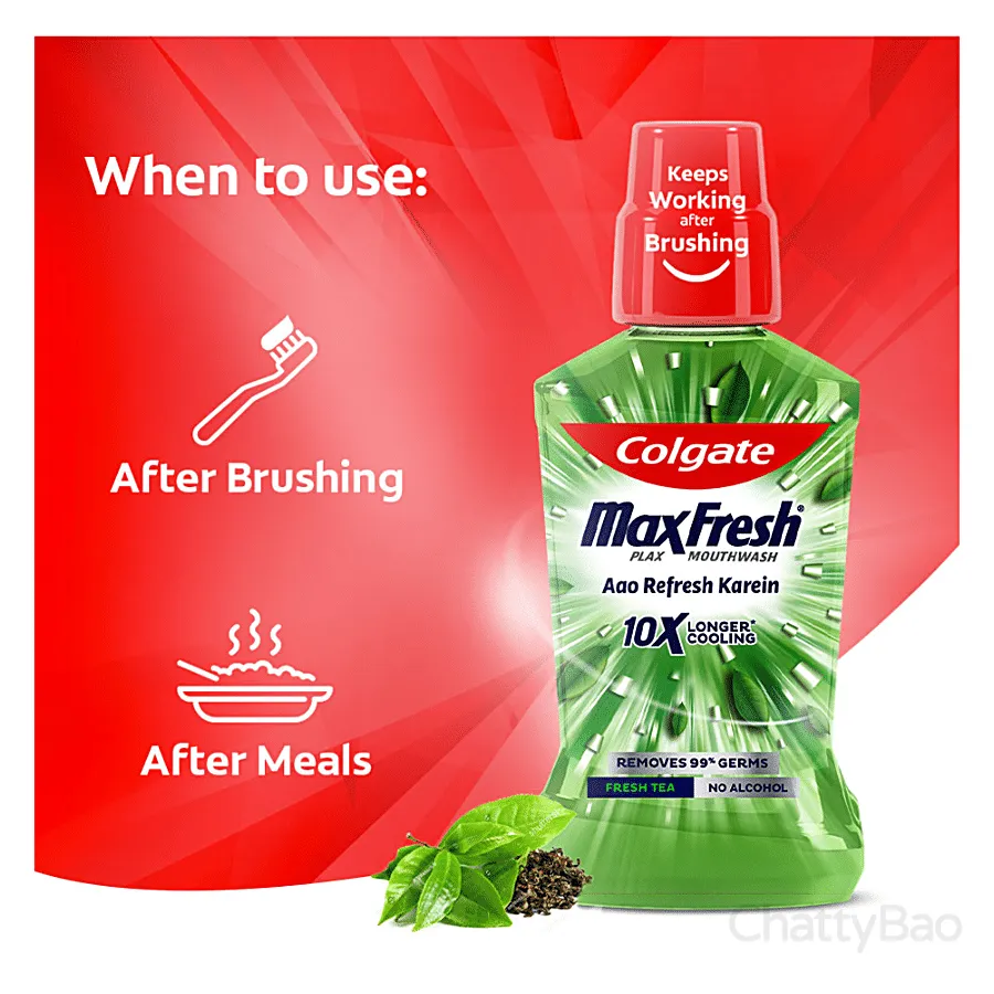 Colgate Mouthwash Maxfresh - Plax, Fresh Tea 250 ml view 4