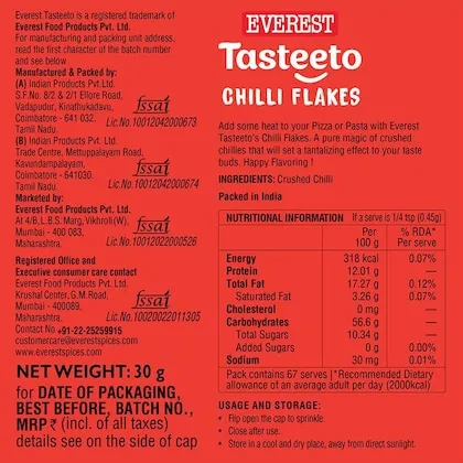 Everest Tasteeto Chilli Flakes 30 g view 2