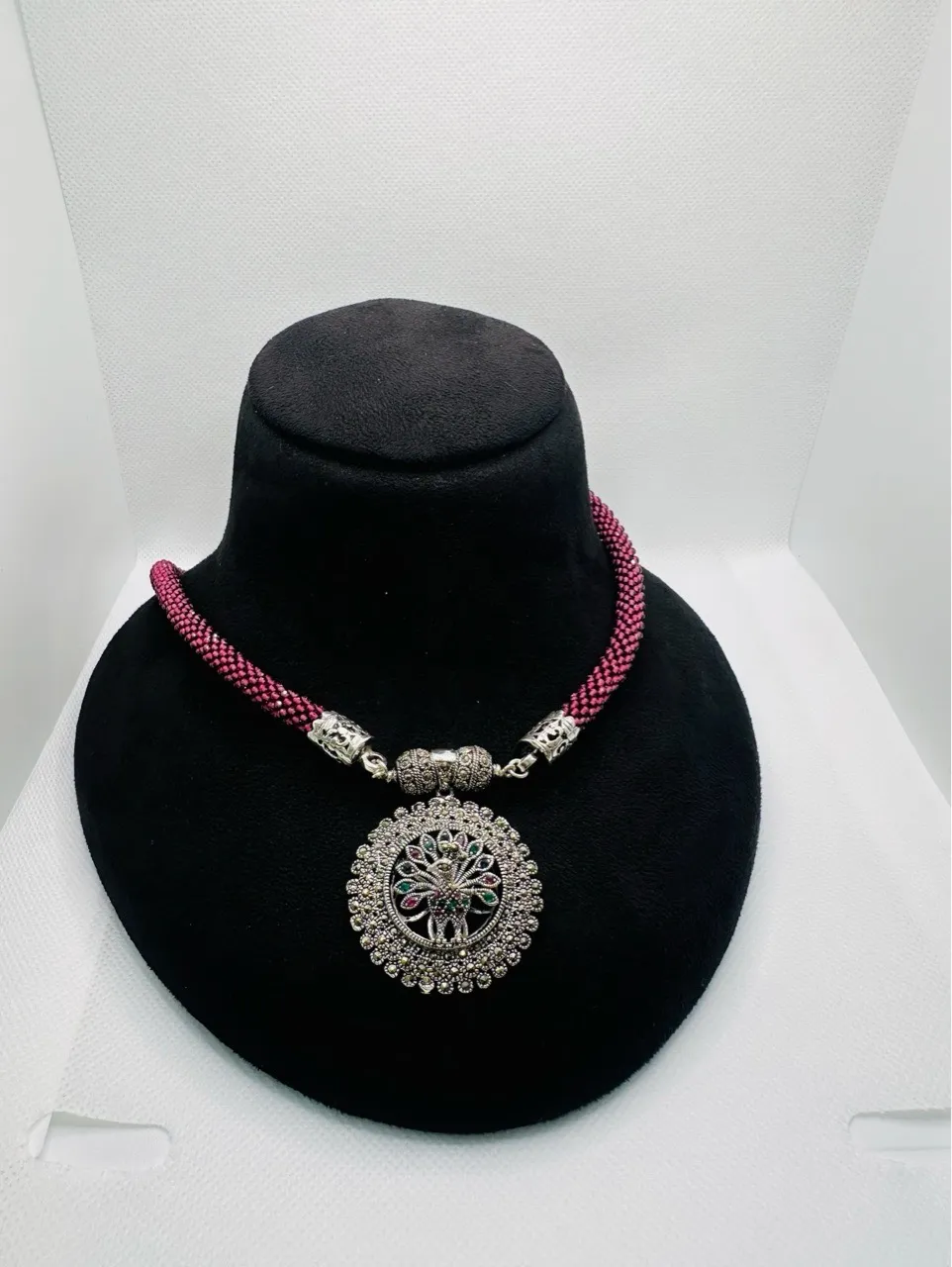 Peacock Necklace With Marca Stones view 4