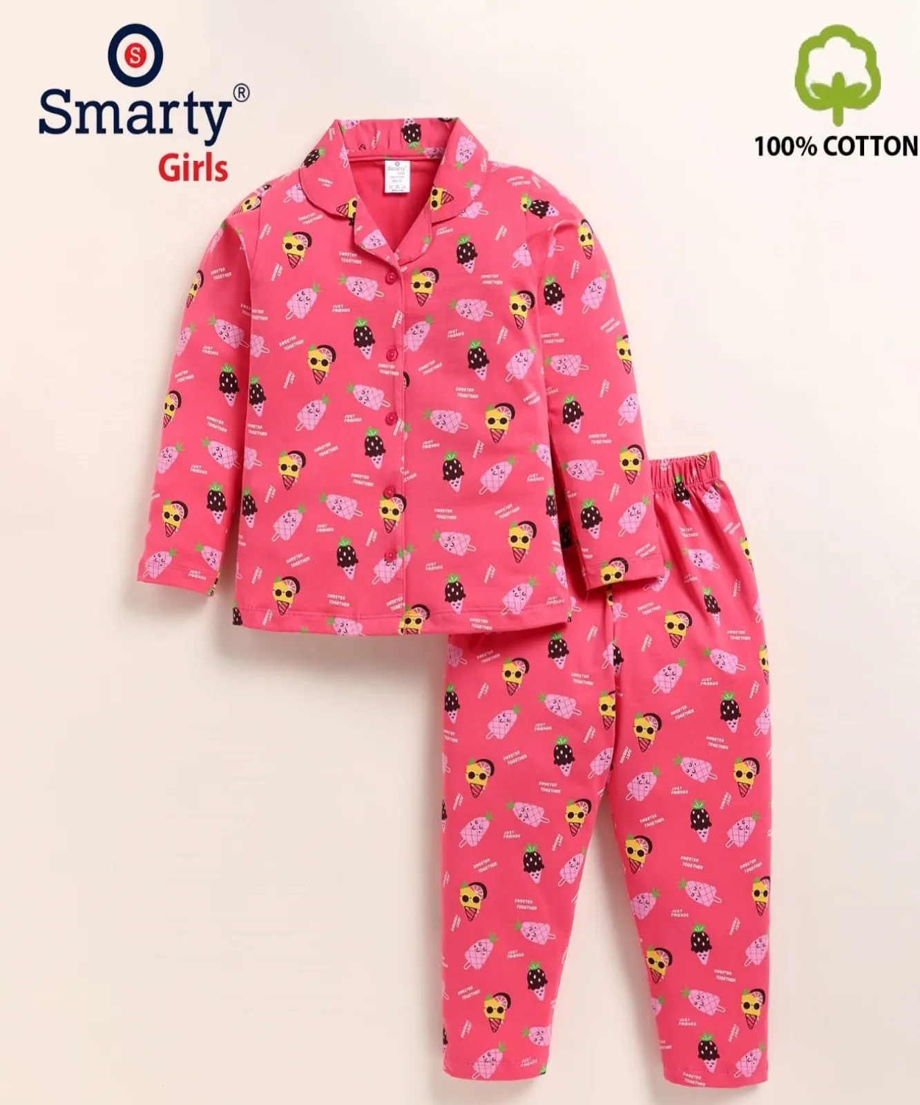 Smarty Girls Cotton Night Suit view 2