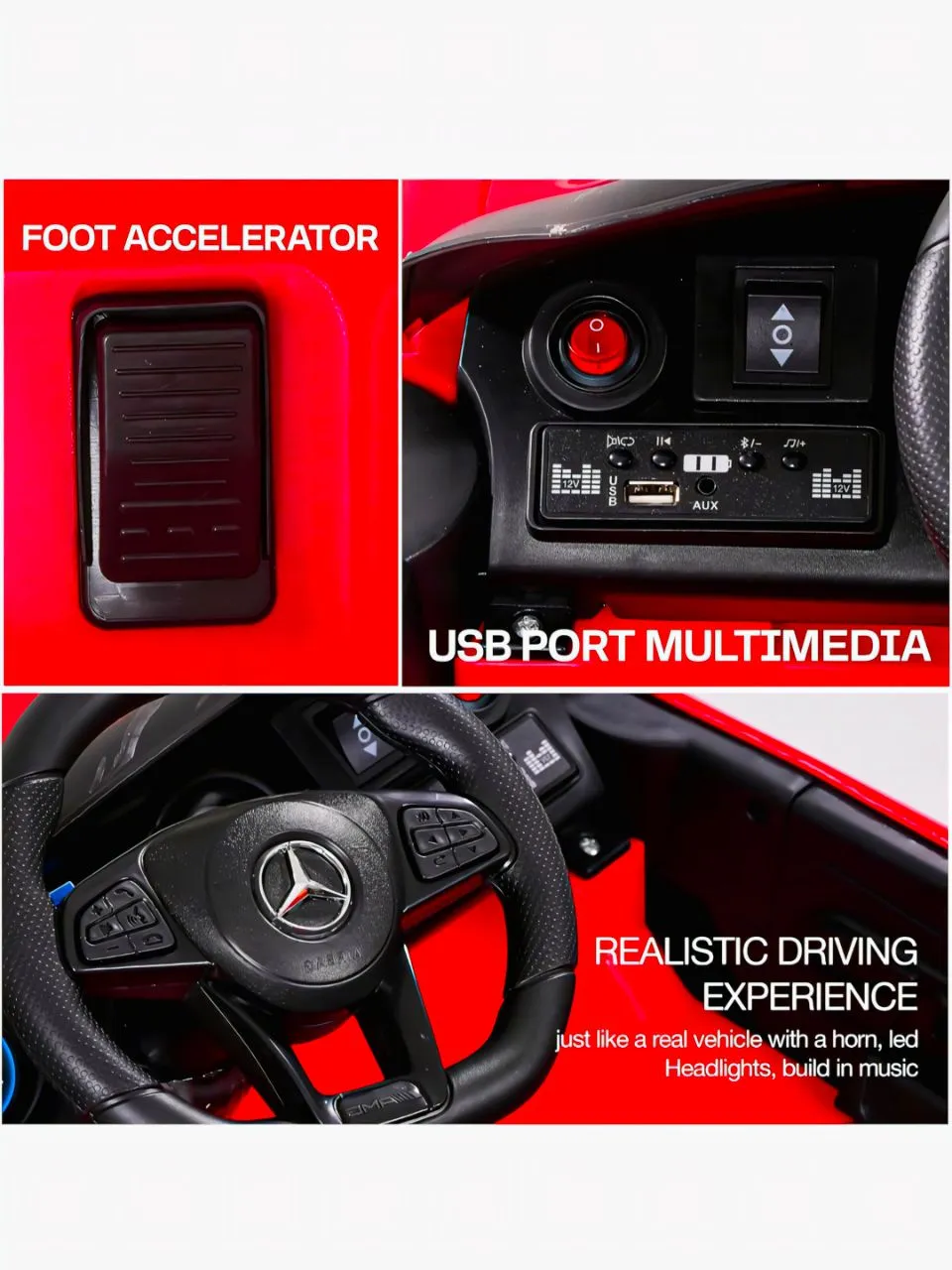 Mercedes-Benz AMG Ride-On Car Red view 4