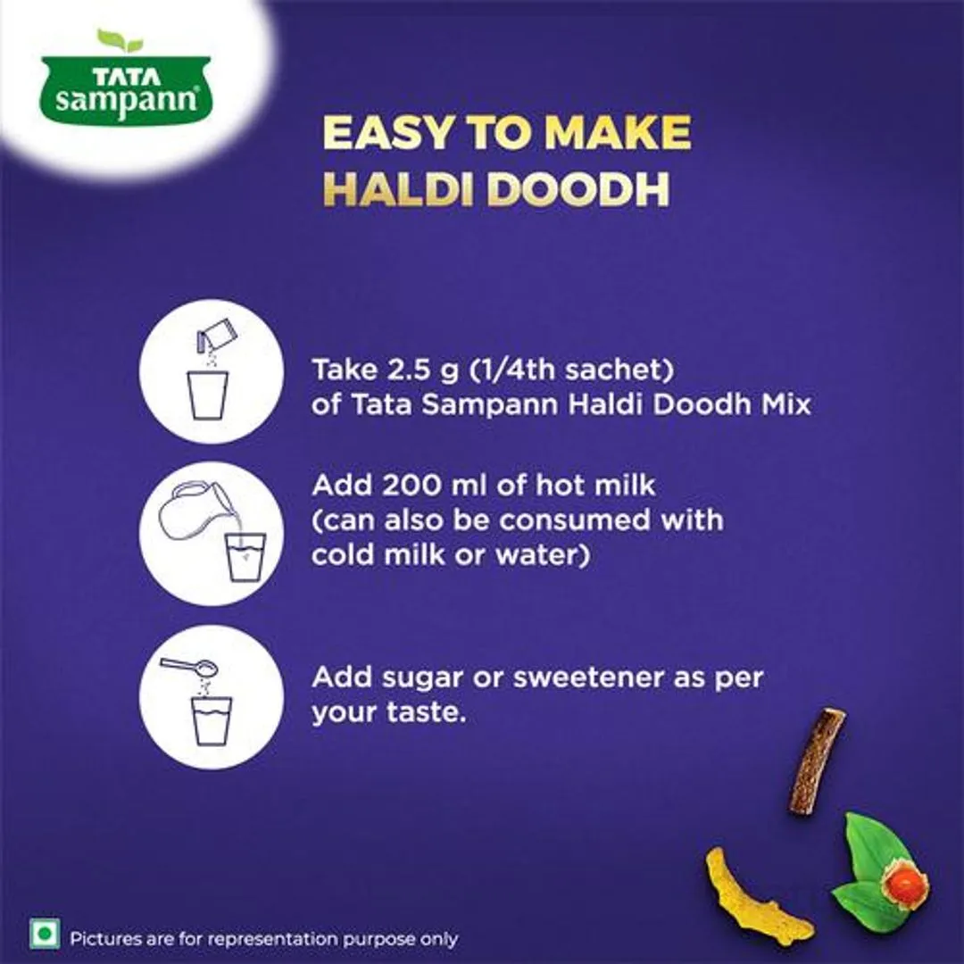 Tata Sampann Haldi Doodh Mix - With Ashwagandha & Mulethi 50 g view 4