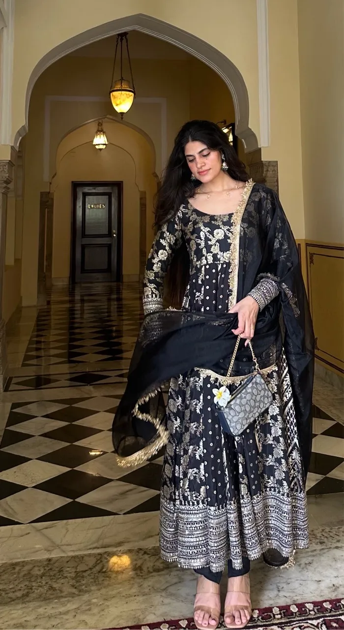‘Meher’ Black Anarkali Suit view 2