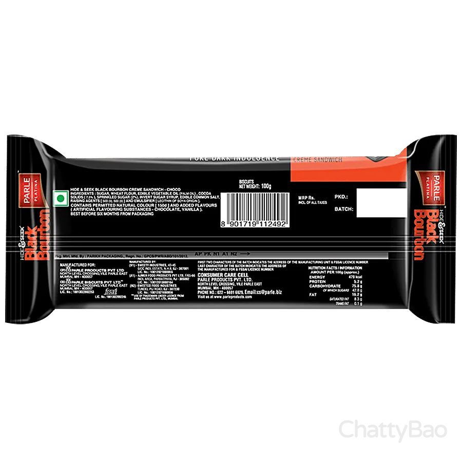 Parle Hide & Seek - Black Bourbon Choco 100 g view 2