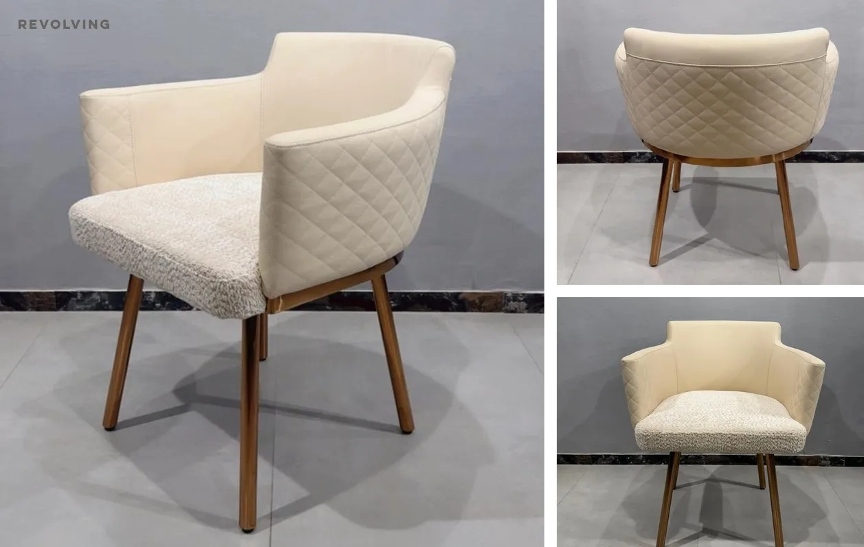 Revolving Dining Chair: IFC/SH078/ROSE GOLD view 2