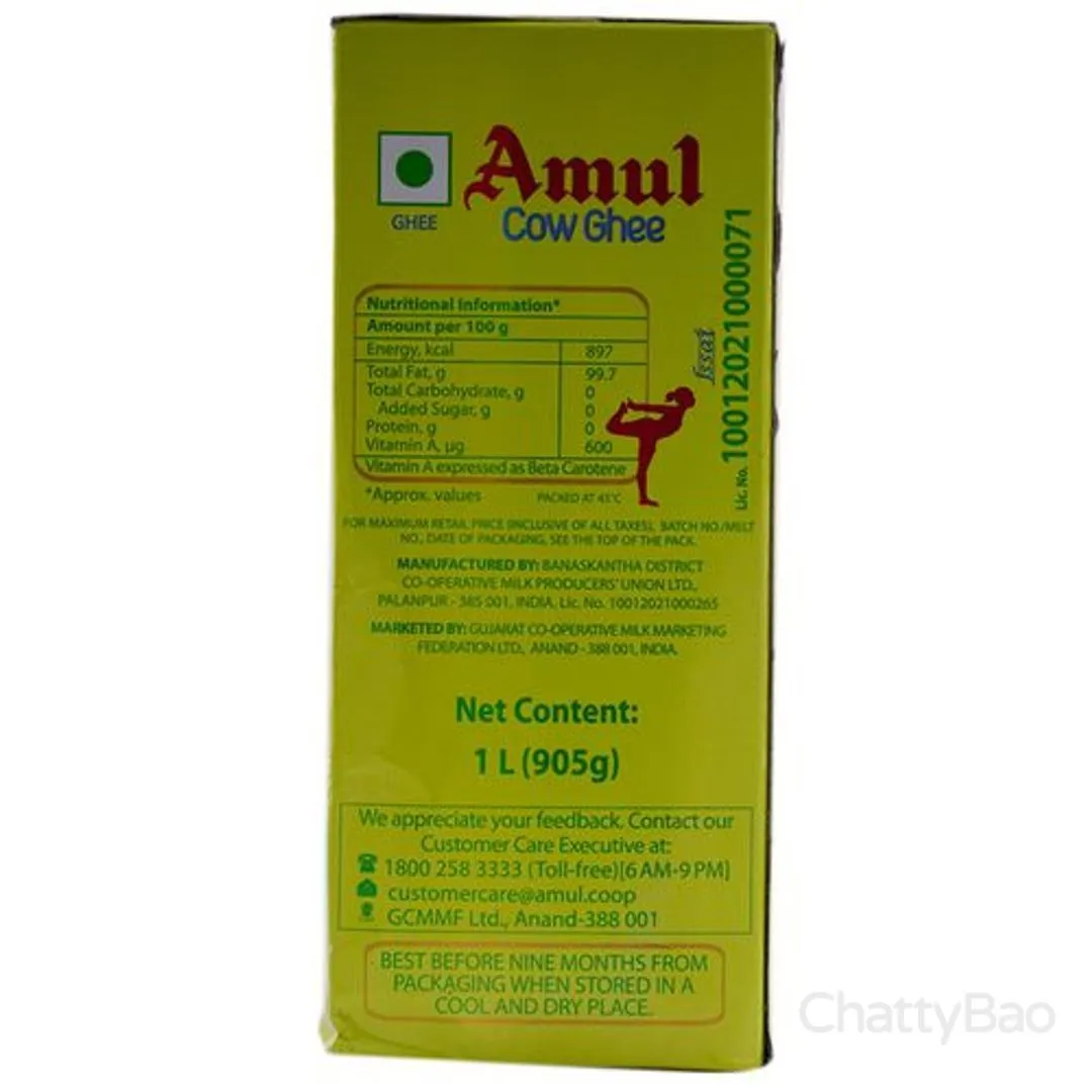 Amul Cow Ghee Carton 1 L view 2