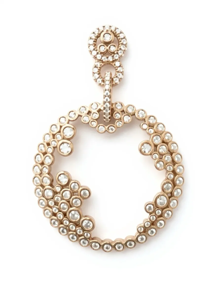 Rose Gold Circle Earrings view 3