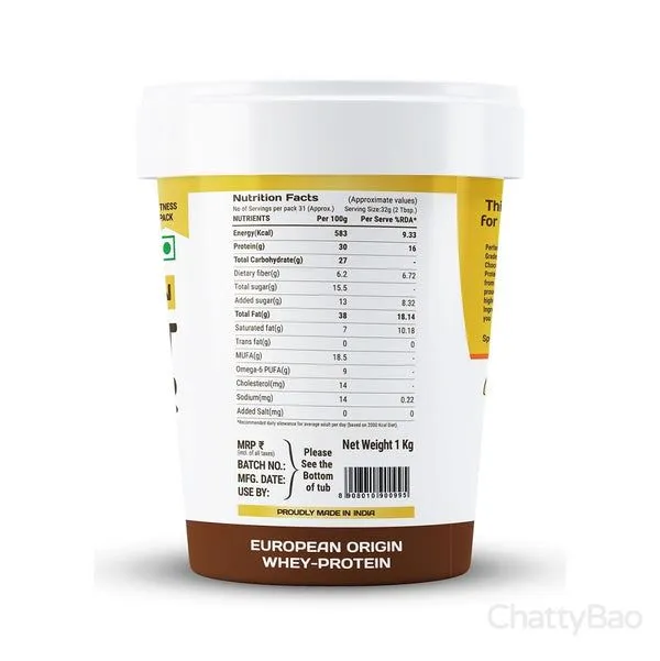 Pintola High Protein Dark Chocolate Peanut Butter Crunchy 1 Kg view 3