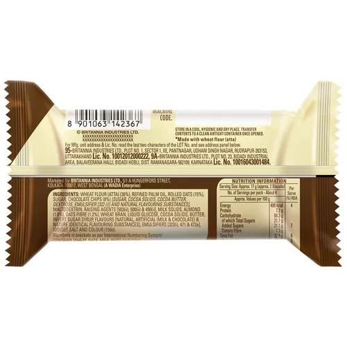 Britannia NutriChoice Oats Cookies - Chocolate & Almonds 100 g view 2