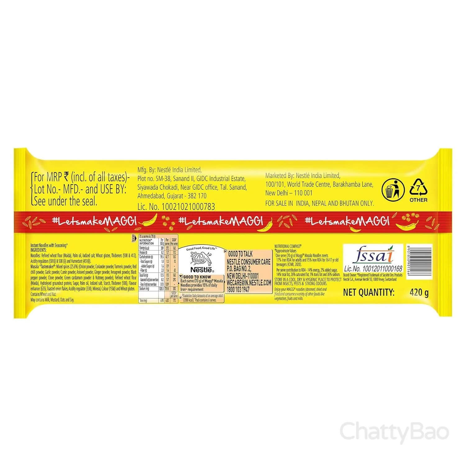 Maggi Masala Noodles 420 g (Pack of 6) view 2
