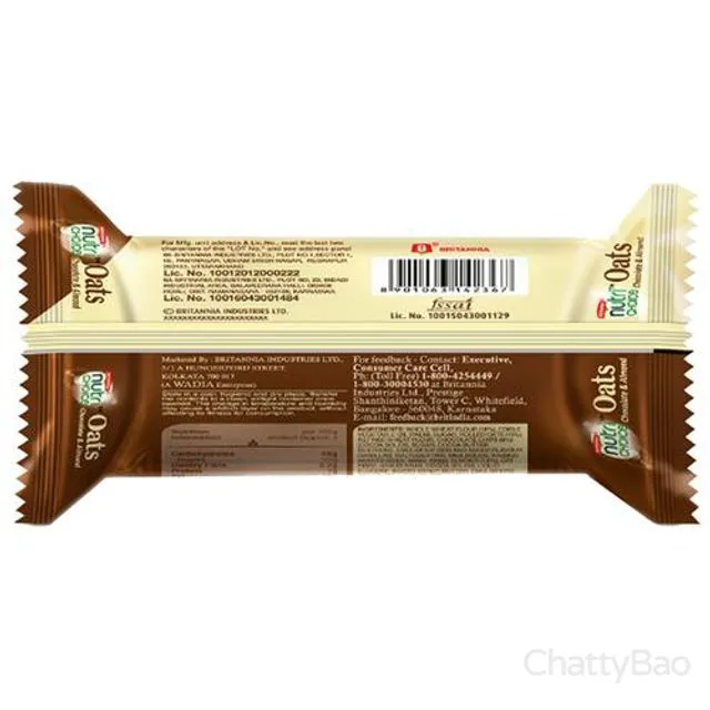 Britannia Nutri Choice Oats Choco & Almond Cookies 75 g view 3