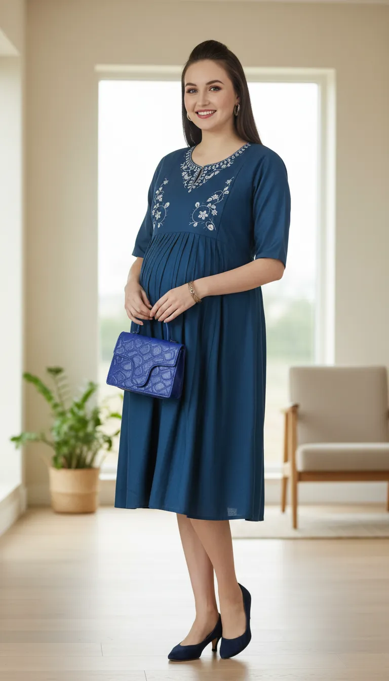 MomToBe Rayon Maternity Short Dress 2523