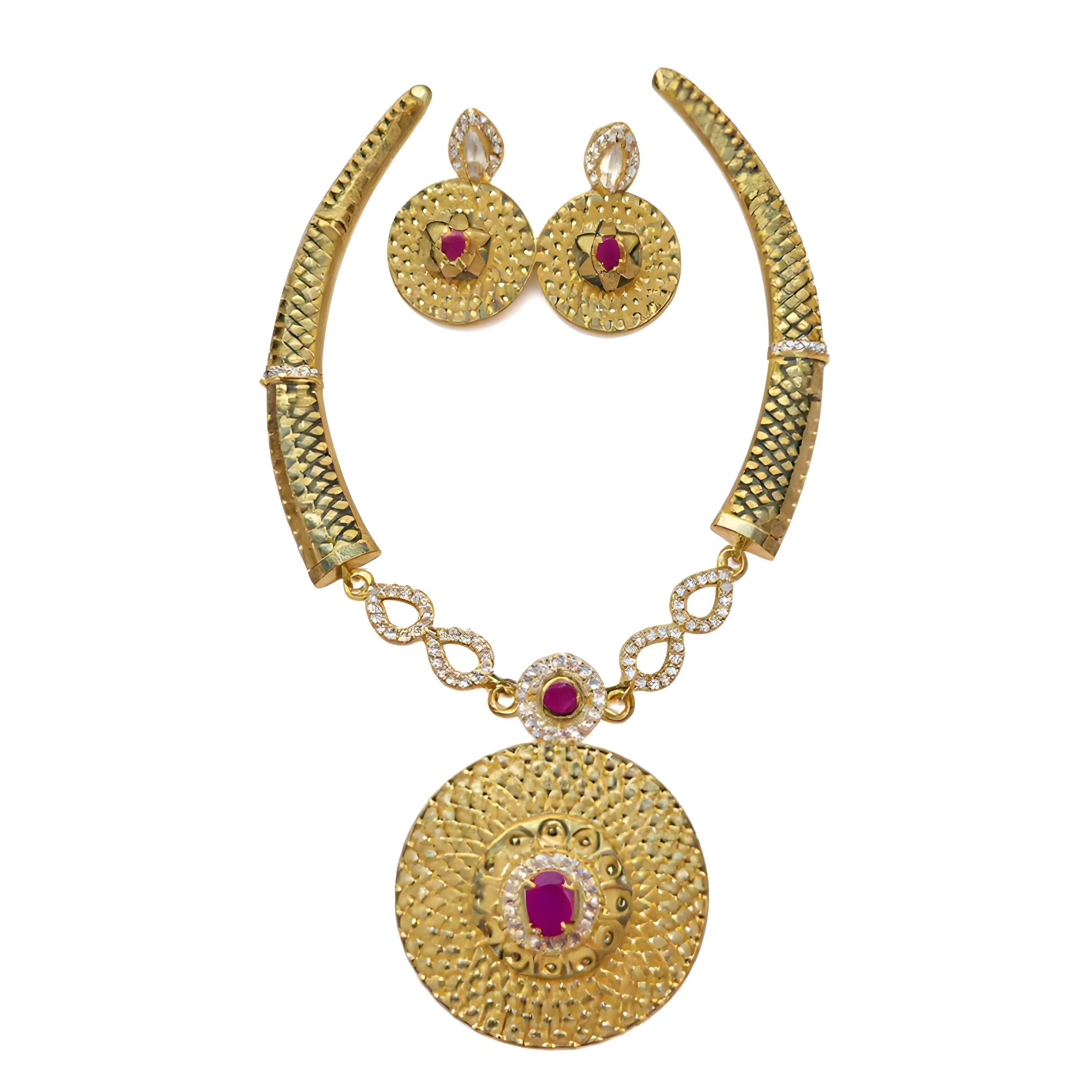 1 Gram Gold Plated Traditional Necklace Set view 2