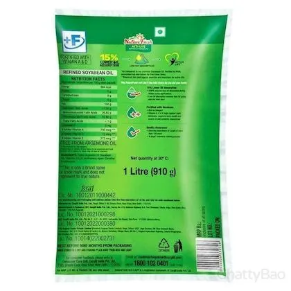 Nature Fresh Act Lite Refined Soyabean Oil Pouch 1 L view 2