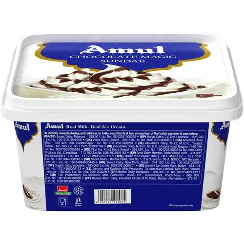 Amul Ice Cream - Chocolate Magic Sundae Tub 1 L view 2