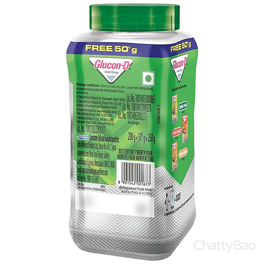 Glucon D Instant Energy Drink - Regular Jar 200 g view 2