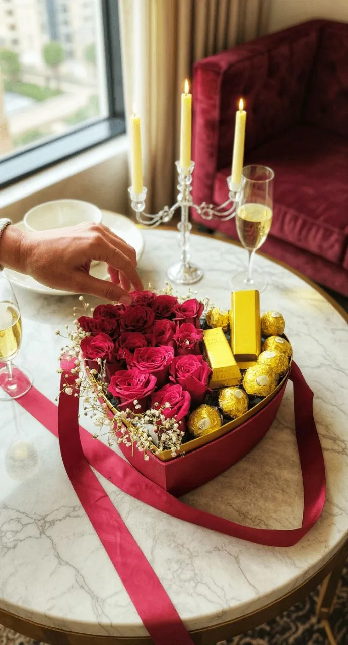 Red Heart Rose Hamper view 2