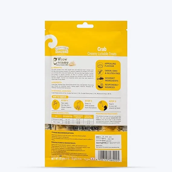 Grainzero Woow Creamy Crab Cat & Kitten Lickable Treats (4 + 1 Free) 75 g view 2