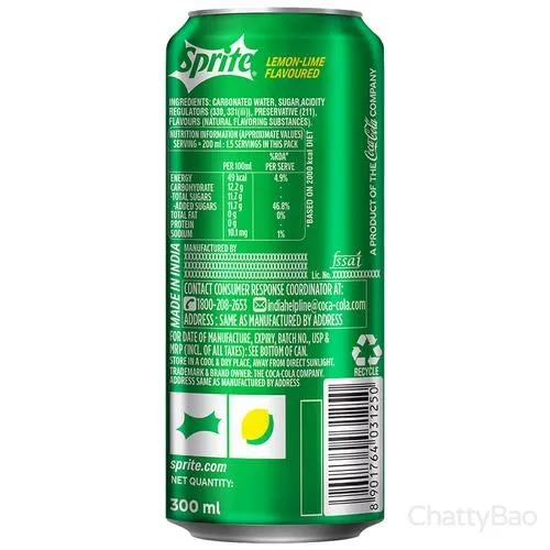 Sprite Soft Drink Can 300 ml view 2