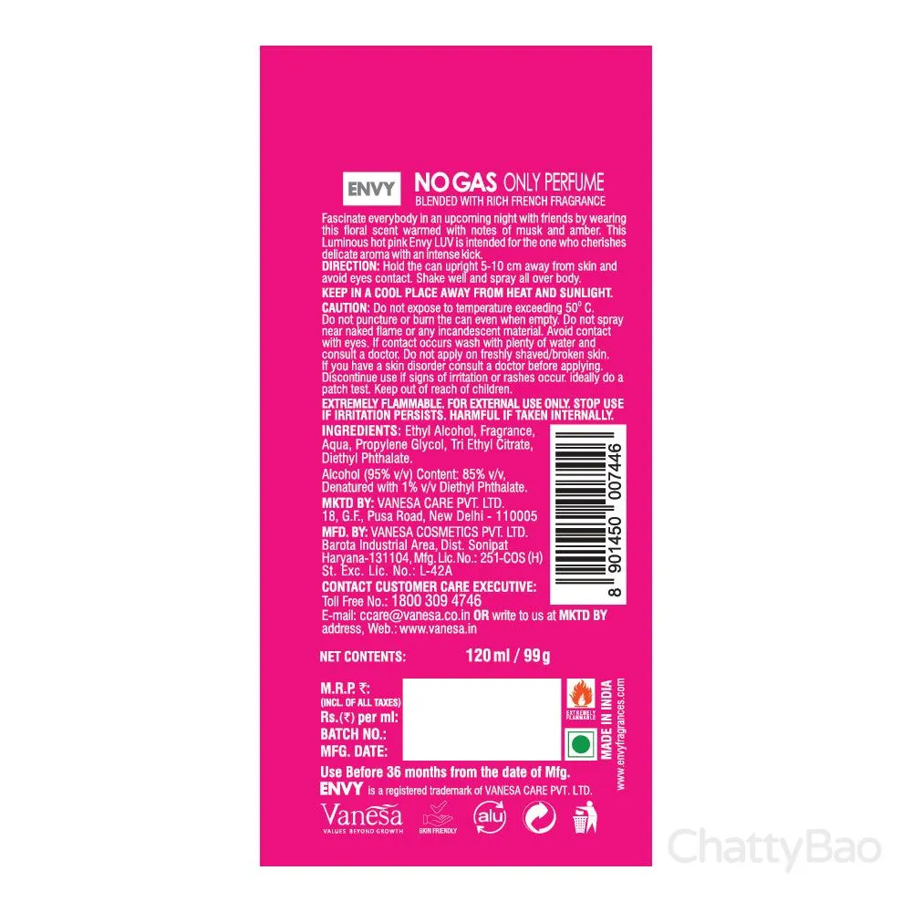 Envy Luv Deodorant 120 ml view 2