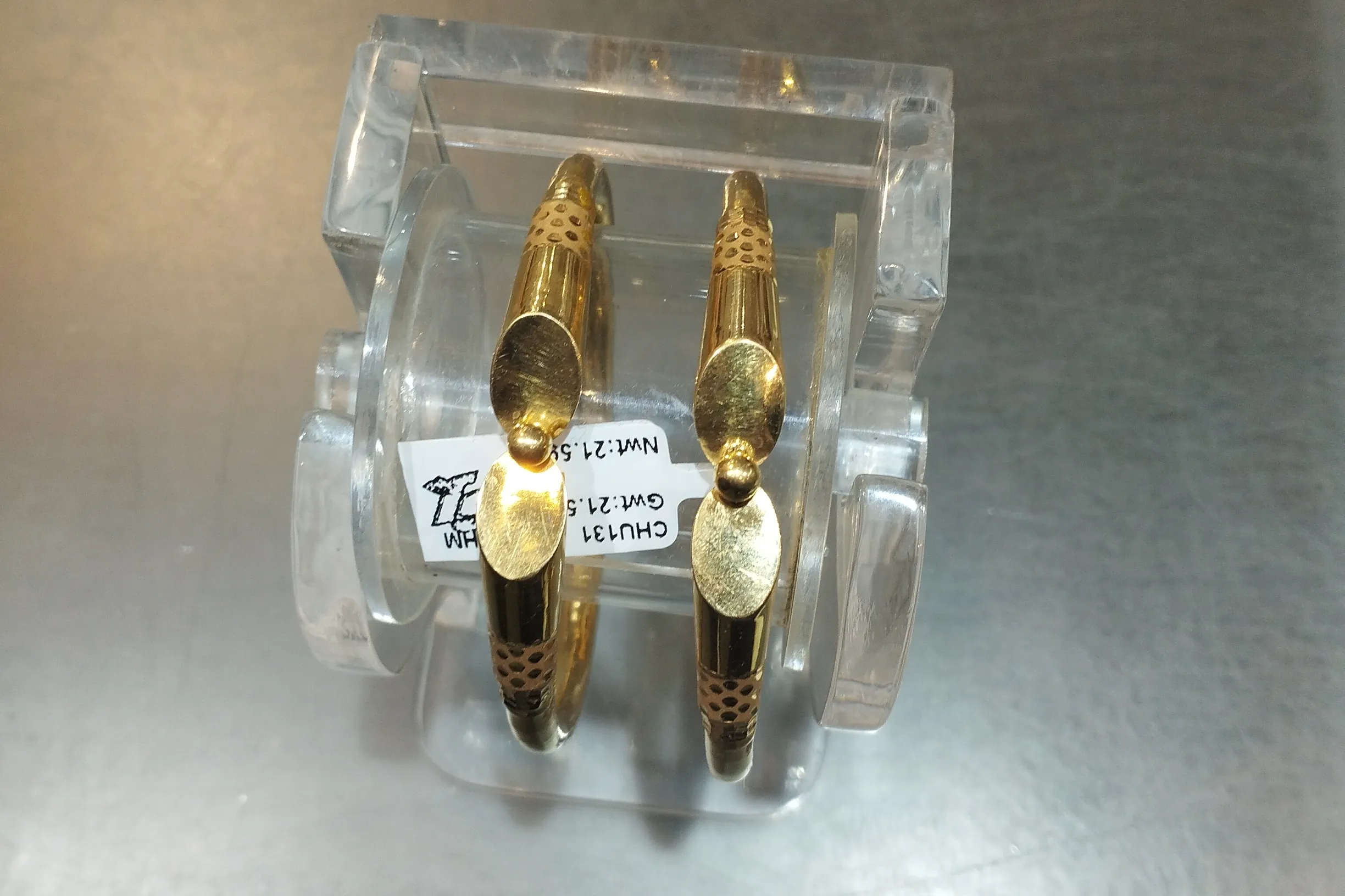Gold Bangles 916HM view 2