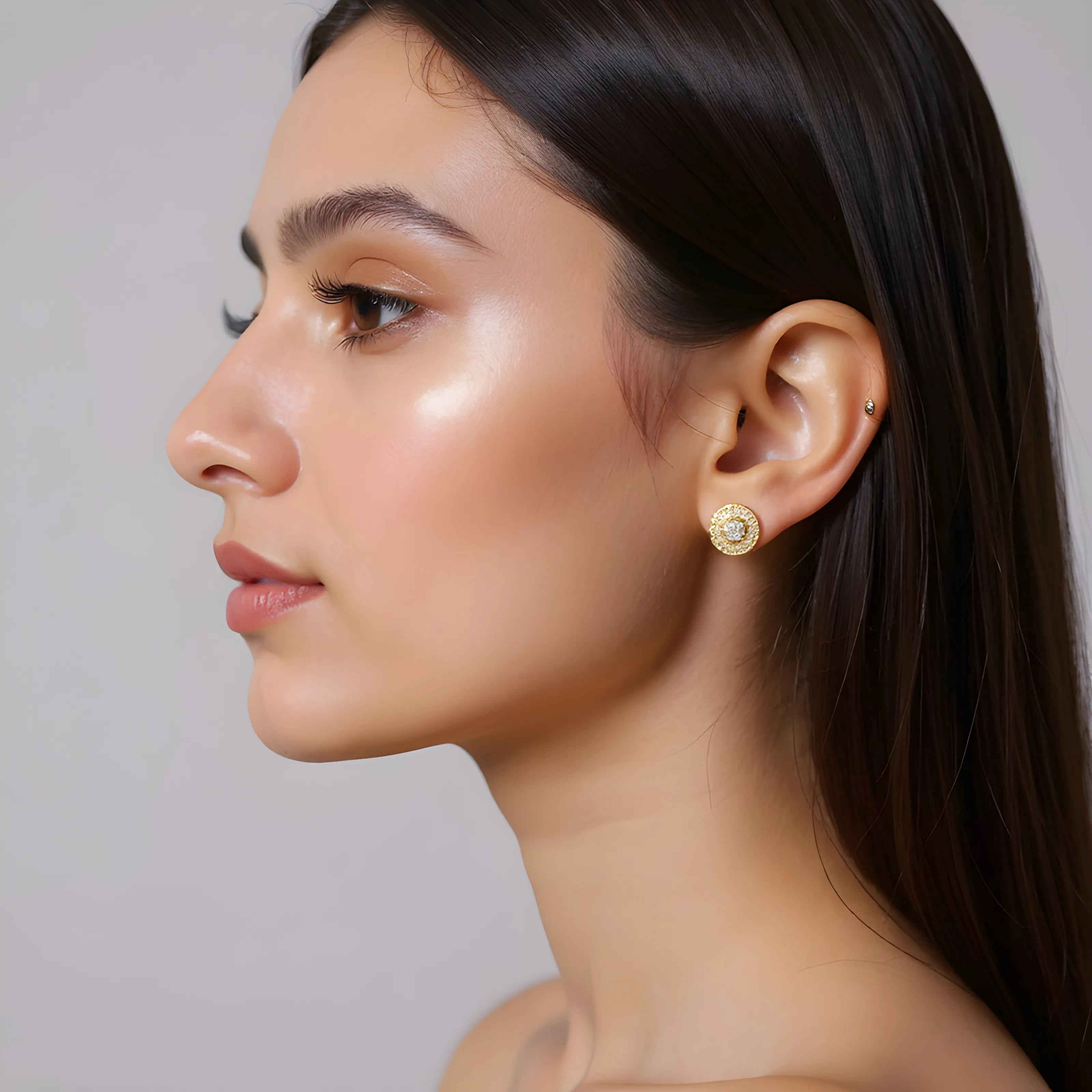 AD Studs Round Earrings view 2