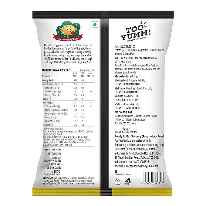 Too Yumm Potato Chips - Classic Salted Rs.10 view 2