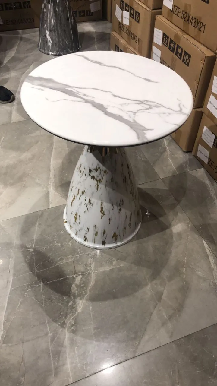 White All Marble Side Table